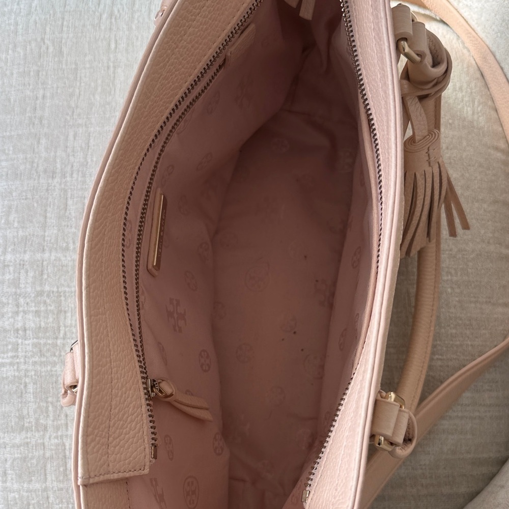 Tory Burch Beige Tote with Tassel - Picture 6 of 6